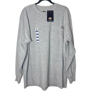 NWT Dickies Heavyweight Long Sleeve Pocket T-Shirt Men's Size Large Heather Gray
